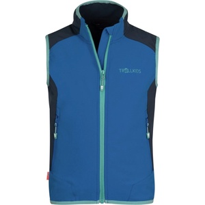 TROLLKIDS Детски софтшел елек Trollkids Kid's Balestrand Vest Windproof vest - Cobalt Blue / Dark Navy / Dusky Turquoise - размер 152 (EU) (753-0000-0118)