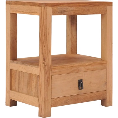 vidaXL Нощно шкафче, 40x30x50 см, тиково дърво масив (287228)
