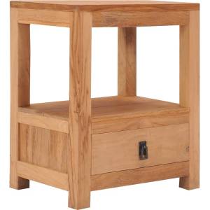 vidaXL Нощно шкафче, 40x30x50 см, тиково дърво масив (287228)