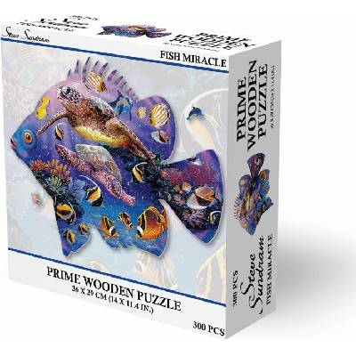 PRIME 3D Dřevěné puzzle Rybí zázrak 300 ks