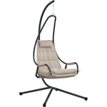 vidaXL Висящ стол яйце Стомана 94 x 107 x 196, 5 см Таупе (42003853)