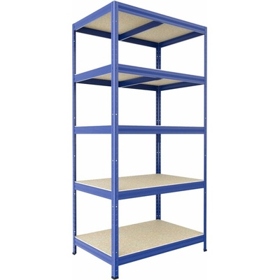 Biedrax Regál do technickej miestnosti 35 x 90 x 210 cm, modrý, 5 políc OSB 10 mm, nosnosť 200 kg na policu