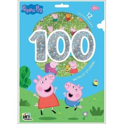 Jiri Models 100 metalických samolepek s omalovánkovými listy Prasátko Peppa