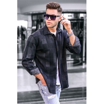 Madmext Мъжка карирана риза 4667 - Тъмносива #319646 (319646_Антрацит)