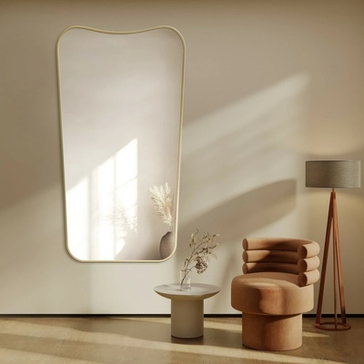 Alfaram Nepravidelné zrkadlo v zlatom MDF ráme SLIM - ELIZABETH 60x150