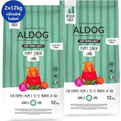 Aldog Puppy & Junior Medium & Large Lamb & Rice 2 x 12 kg