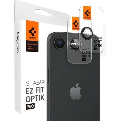 Spigen Протектор за Камерата на iPhone 16e, Spigen EZ Fit Optik Pro Glass tR 2бр. , Черен (AGL09279)