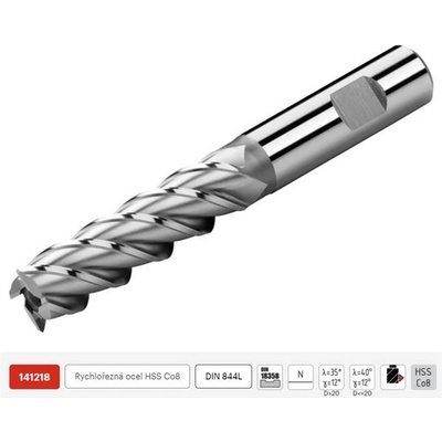 ZPS FN 141218.400 - Fréza na kov pr. 40 x 125/205 mm válcová čelní dlouhá, 6-břitá, HSS-Co8