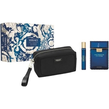 Versace Man Eau Fraiche Extreme Подаръчен комплект за мъже Размер EDP 100 ml + EDP 10 ml + несесер