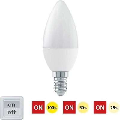 Eglo Krokově stmívatelná LED žárovka E14 6W 11581 teplá bílá