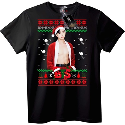 NOONEBRAND Тениска BTS Коледен Дядо Коледа - XS, Black