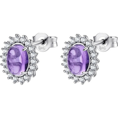 Brosway Elegantné strieborné náušnice s ametystom Fancy Magic Purple FMP129