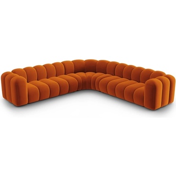 Micadoni Кадифен модулен ъглов диван в тухлен цвят Lupine - Micadoni (MIC_COR_44_F1_LUPINE4)