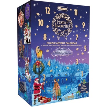 GIBSONS Puzzle Adventný kalendár na 24 dní: Sviatočné obľúbenosti