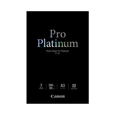 Canon Photo Paper Pro Platinum PT-101 2768B017, 300 г/м2, A3, 20 бр. , лъскав, мастиленоструен, бял, фотографска хартия (2768B017)