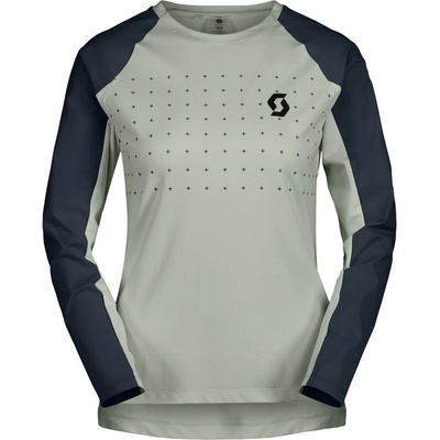 Scott Дамска фланелка с дълъг ръкав за колоездене Scott Women's Tee Trail Vertic Pro L/S Cycling jersey - Spray Grey / Dark Blue - размер XL (156-2318-0415)