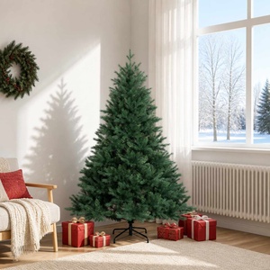 vidaXL Изкуствено коледно дърво с хингед 180 см PVC и метал Зелено (42055589)