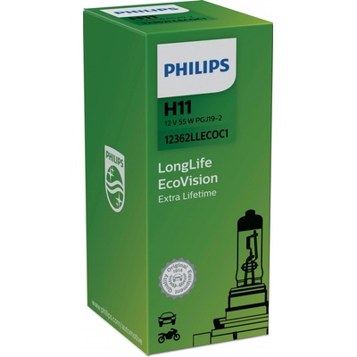 Philips LongLife EcoVision H11 PGJ19-2 12V 55W 12362LLECOC1