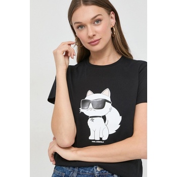 KARL LAGERFELD IKONIK 2.0 CHOUPETTE T-SHIRT černá