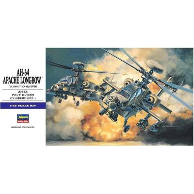 Hasegawa Plastic Model: US Army AH 64 Longbow Apache Reissue 1:72