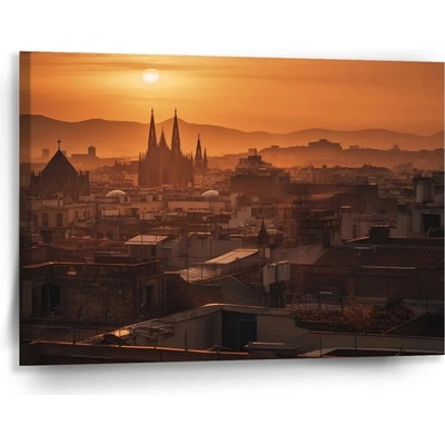 Sablio Obraz Barcelona Night Skyline - 90x60 cm