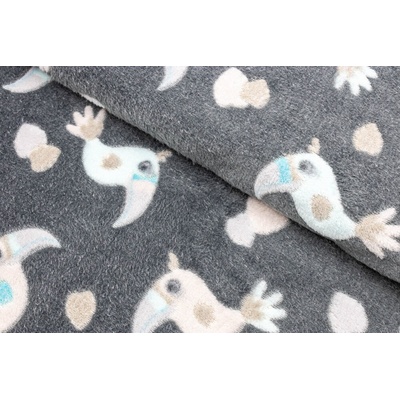 Babysoft vzorovaný - Papoušek šedá