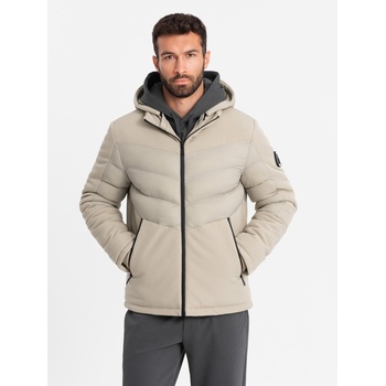 Ombre Clothing Мъжко ватирано яке с висока яка бежово Ombre Clothing Ombre Clothing | Bezhov | МЪЖЕ | XL