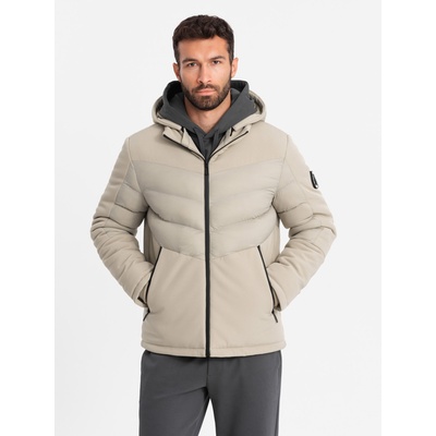 Ombre Clothing Мъжко ватирано яке с висока яка бежово Ombre Clothing Ombre Clothing | Bezhov | МЪЖЕ | XL