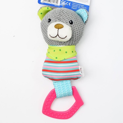 Trixie Junior plyšový medvedík s plastovým krúžkom so zvukom 23 cm