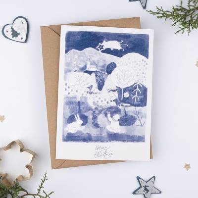 Be Nice EKO vánoční přání Merry Christmas blue