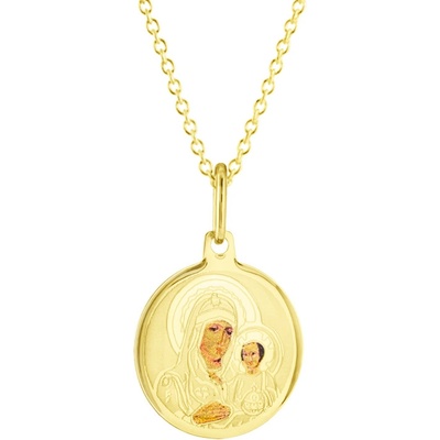 Gemmax Zlatý řetízek s přívěskem madonky s dítětem GLSYN-36321-36261