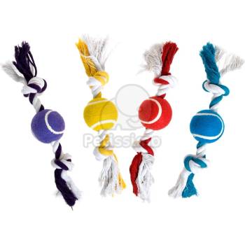 Image 1 of Flamingo Quinn Playing Rope въже за дъвчене с тенис топка 1 бр