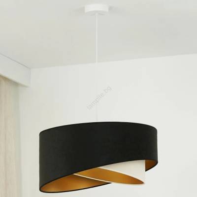 Brilagi - LED Пендел LYRA 1xE27/15W/230V черен/кремав/златист (BG1734)