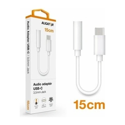 Aligator Audio adaptér USB-C na 3.5mm Jack biela (ADAU001)