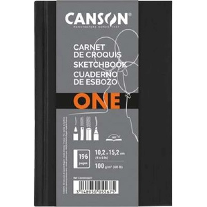 Canson One 10, 2x15, 2 cm, вертикална, 100 g/m2, лепена бяла хартия за рисуване, книжка C200005567 (C200005567)