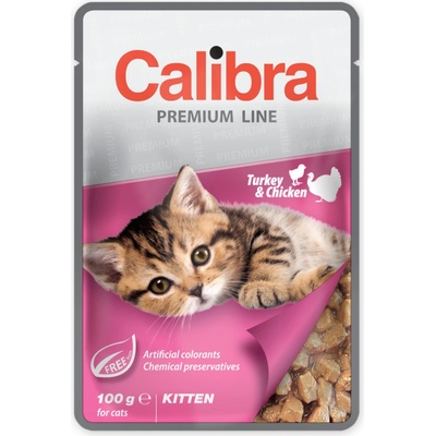 Calibra Cat Premium Kitten kapsa TURKEY & CHICKEN 10x 100 g