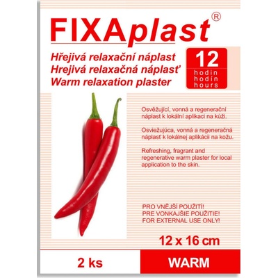 FIXAplast Kapsaicínová hrejivá náplasť WARM 12 x 16 cm 2 ks