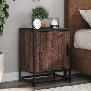 vidaXL Нощно шкафче Кафяв дъб 40x31x50 cm Изработена дървесина и метал (848717)