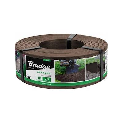 BRADAS Obruba záhonů WOOD BORDER, hnědá 78mm x 2.8mm x 10m