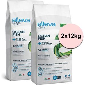 Alleva HOLISTIC кучешка храна океанска риба за кученца макси 2 x 12 кг