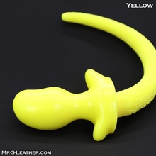 Mr. S Leather Puppy Tail from Oxballs Yellow, silikónový análny kolík psí chvost 9,8 x 3,2–5,4 cm