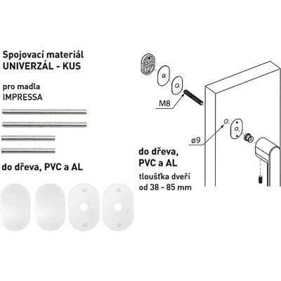 Spojovací materiál UNIVERZÁL pre MADLO MP MPK - IMPRESSA ks (WS - Biela matná), MP WS (biela mat)