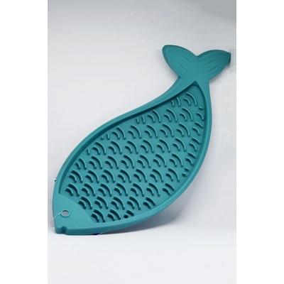 Lick’n'Snack RYBA podložka na pomalé kŕmenie, petrolejová 28 cm