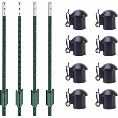 Fencee Sada T-stĺpikov pre elektrický ohradník 152 cm + krytky s izolátorom - 50 ks