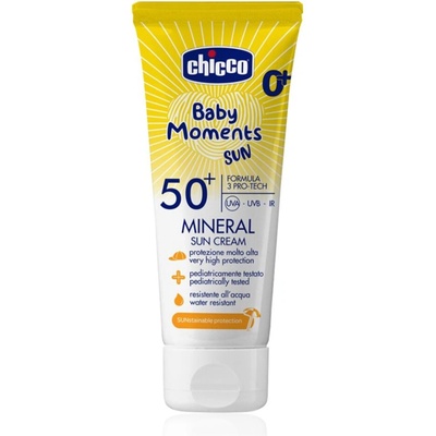 Chicco Baby Moments Sun Mineral крем за тен за деца SPF 50+ 0 m+ 75ml