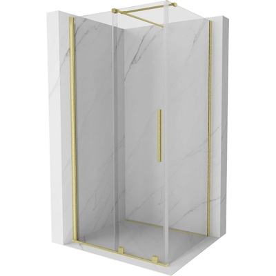 Mexen Velar плъзгаща се душ кабина 90 x 100 см, прозрачна, златна четка (871-090-100-01-55)