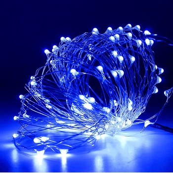 Micro LED декоративна лента с батерии 3м. , син цвят