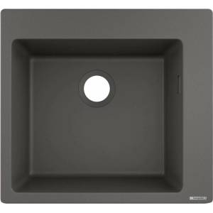 Hansgrohe S51 SilicaTec композитна мивка, сив камък, 56x51 см (43312290) Мивка за вграждане