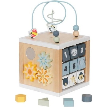Baby Mix Дървен многофункционален куб Safari Montessori Baby Mix