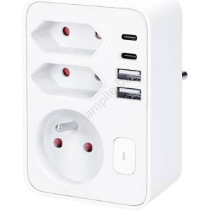 Solight P109PD20 - Разклонител 1x16A+2x 2, 5A с 2xUSB A+C зарядно бял (SL1766)